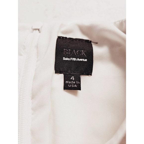 Saks Fifth Avenue sheath dress‎ size 4 cotton denim color block cream tan - Picture 7 of 14